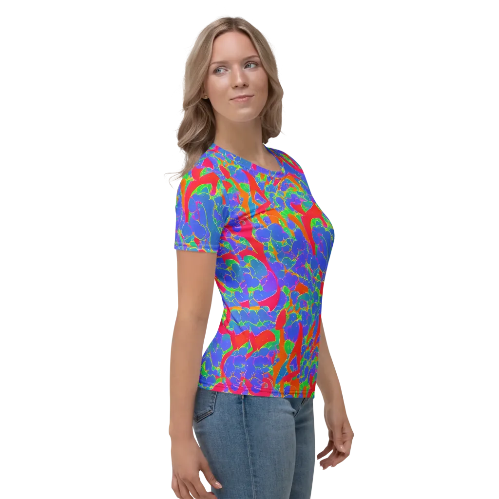 Ultraviolet Shards on Women's Crew Neck T-Shirt — Right