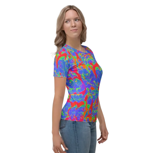 Ultraviolet Shards on a Women's Crew Neck T-Shirt