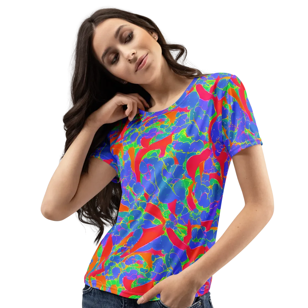 Ultraviolet Shards on Women's Crew Neck T-Shirt — Left Front