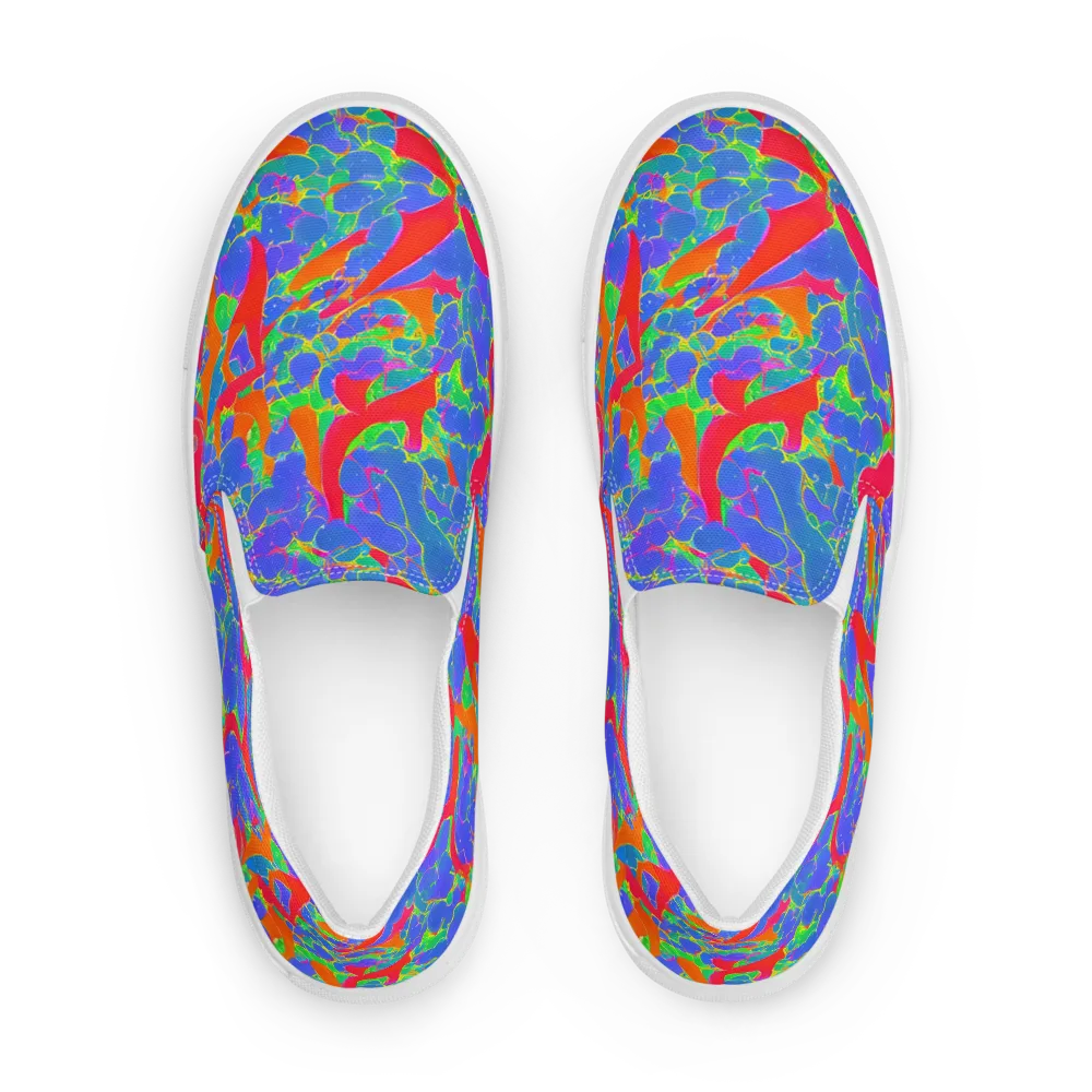 Ultraviolet Shards on Men's Slip-On Canvas Shoes — Front