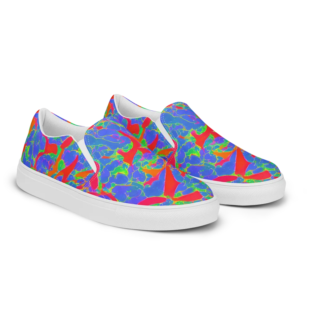 Ultraviolet Shards on Men's Slip-On Canvas Shoes — Right Front
