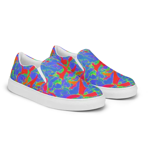 Ultraviolet Shards on a Men's Slip-On Canvas Shoes