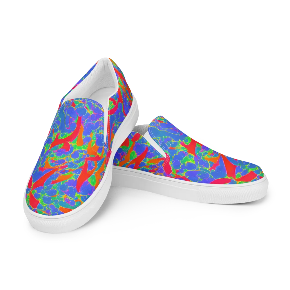 Ultraviolet Shards on Men's Slip-On Canvas Shoes — Left Front