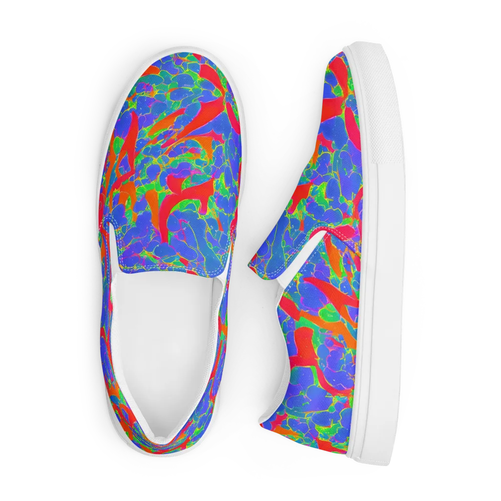 Ultraviolet Shards on Men's Slip-On Canvas Shoes — Front