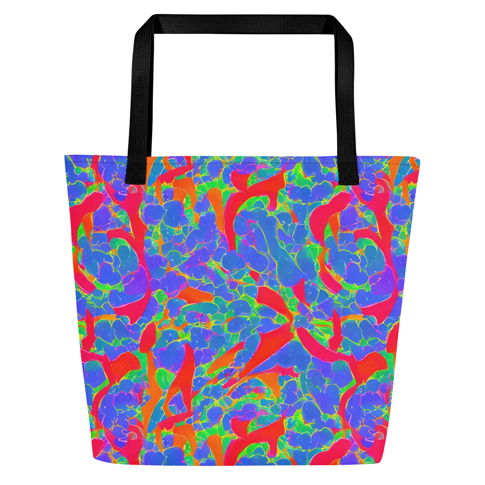 Ultraviolet Shards on Large Tote Bag W/ Pocket — Front