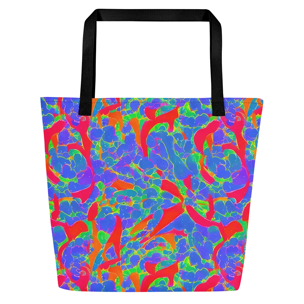 Ultraviolet Shards on Large Tote Bag W/ Pocket — Front