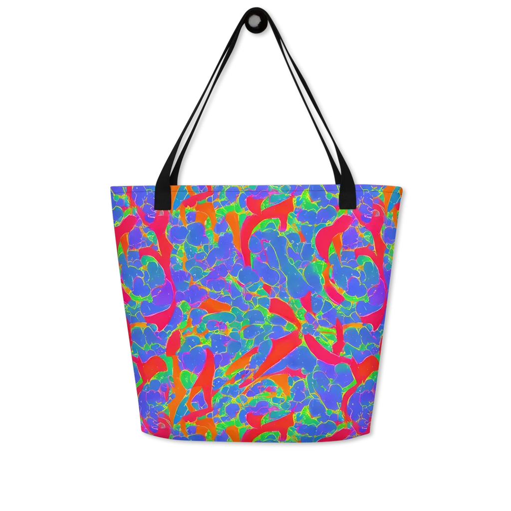 Ultraviolet Shards on Large Tote Bag W/ Pocket — Front