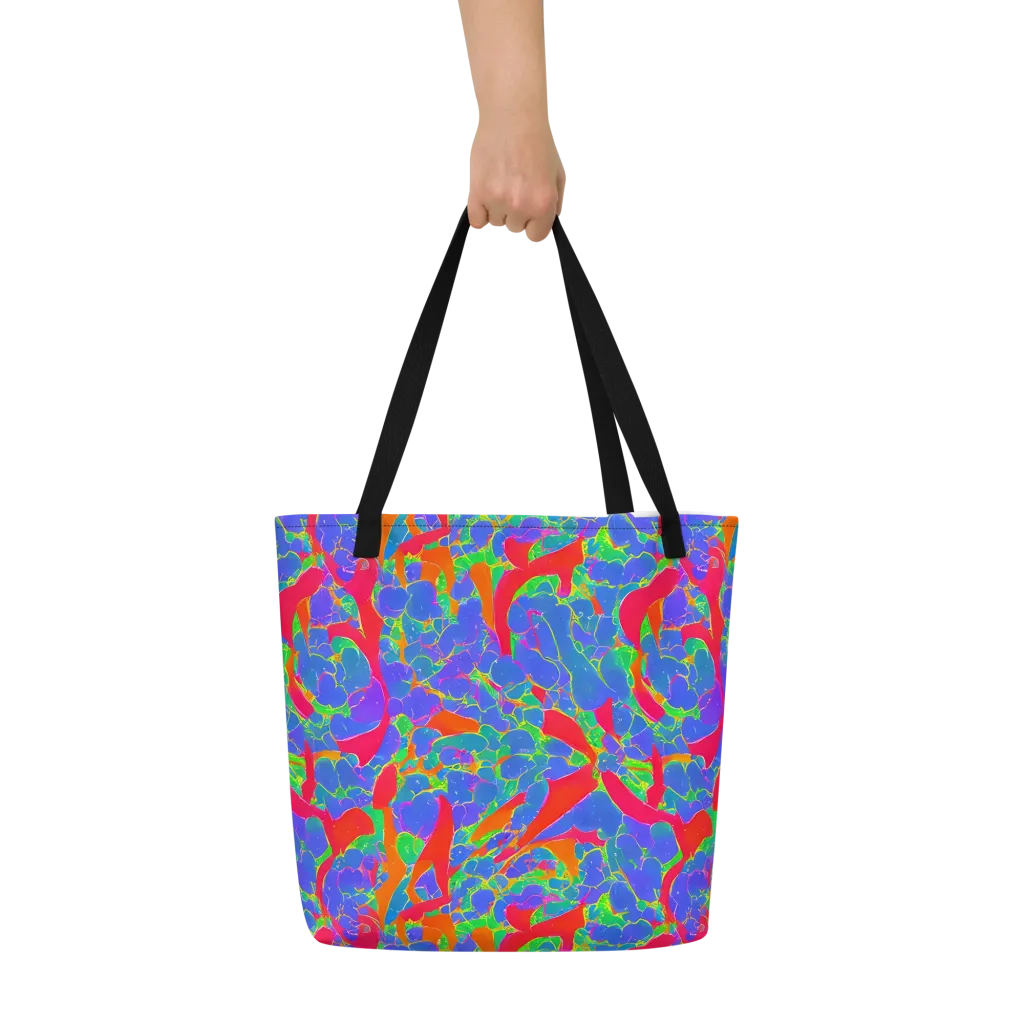 Ultraviolet Shards on Large Tote Bag W/ Pocket — Front