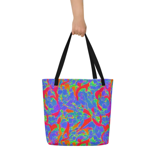 Ultraviolet Shards on a Large Tote Bag W/ Pocket