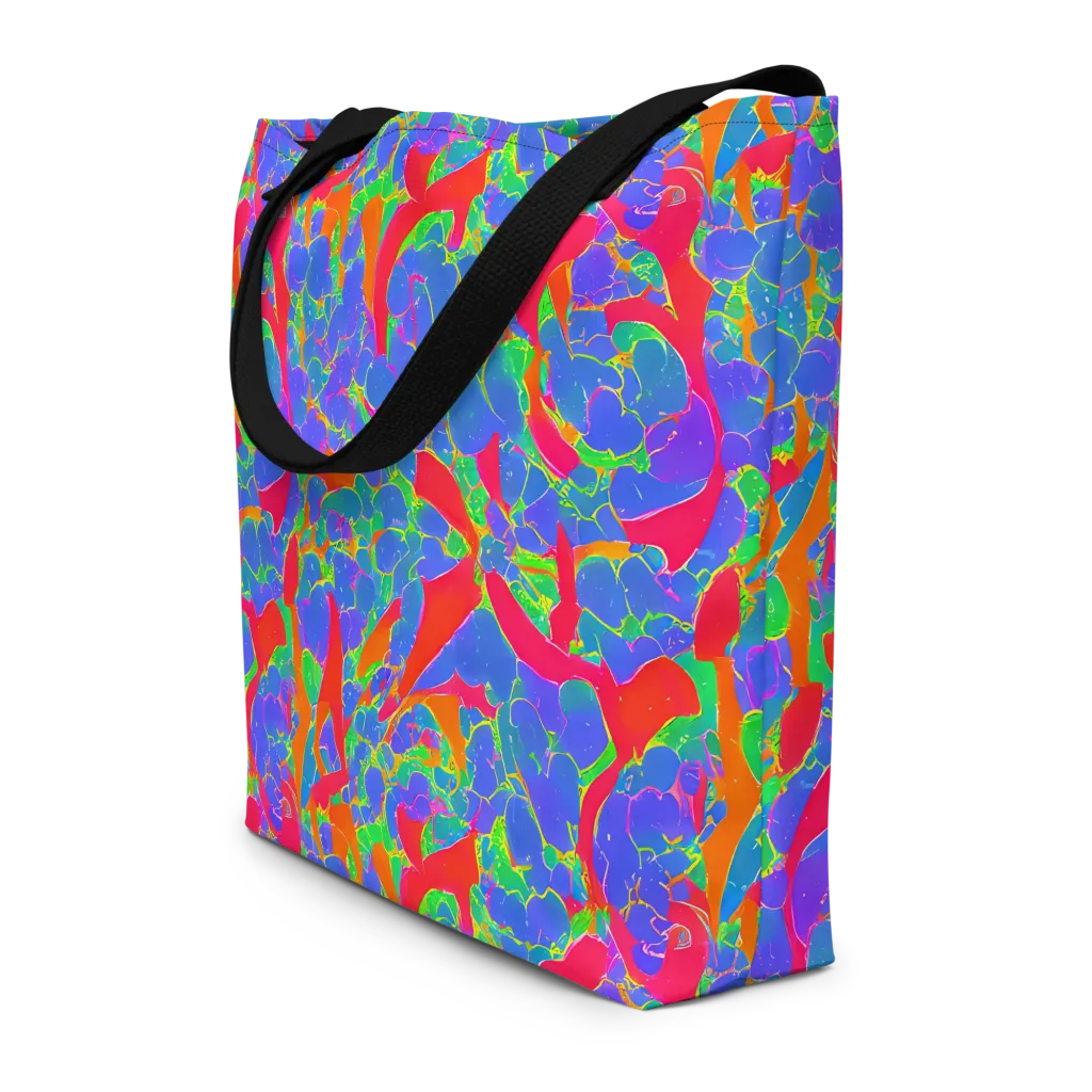 Ultraviolet Shards on Large Tote Bag W/ Pocket — Front
