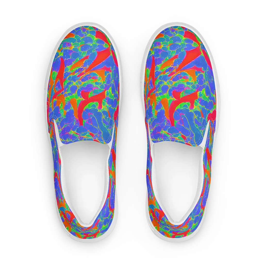 Ultraviolet Shards on Women's Slip-On Canvas Shoes — Front