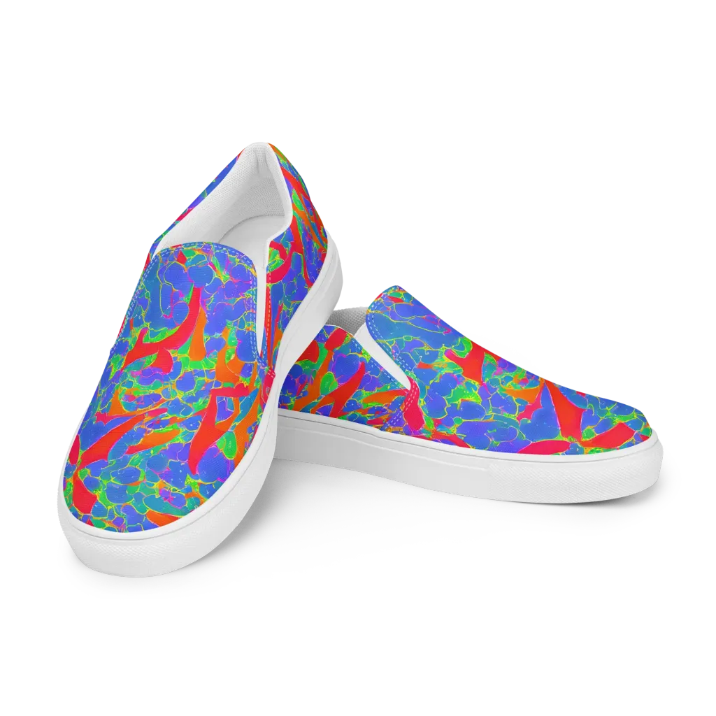 Ultraviolet Shards on Women's Slip-On Canvas Shoes — Left Front