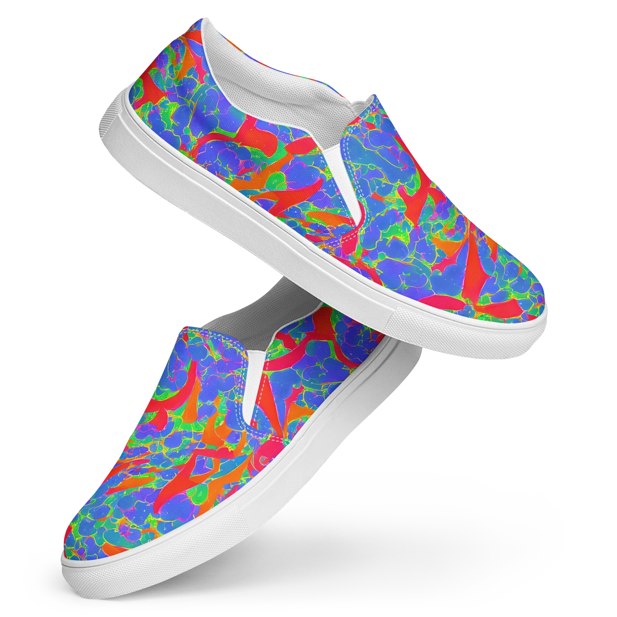 Ultraviolet Shards on Women's Slip-On Canvas Shoes — Front