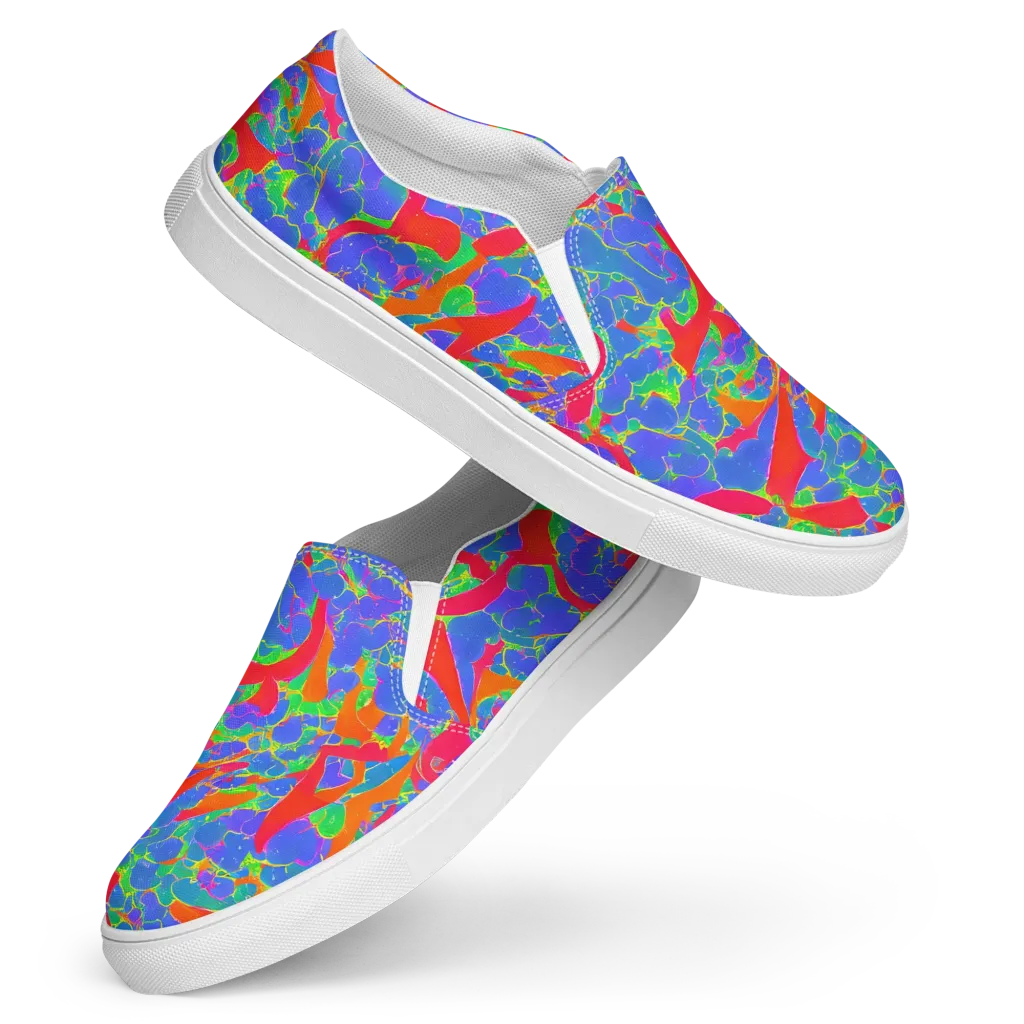 Ultraviolet Shards on Women's Slip-On Canvas Shoes — Front