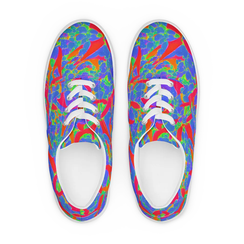 Ultraviolet Shards on Men's Lace-Up Canvas Shoes — Front