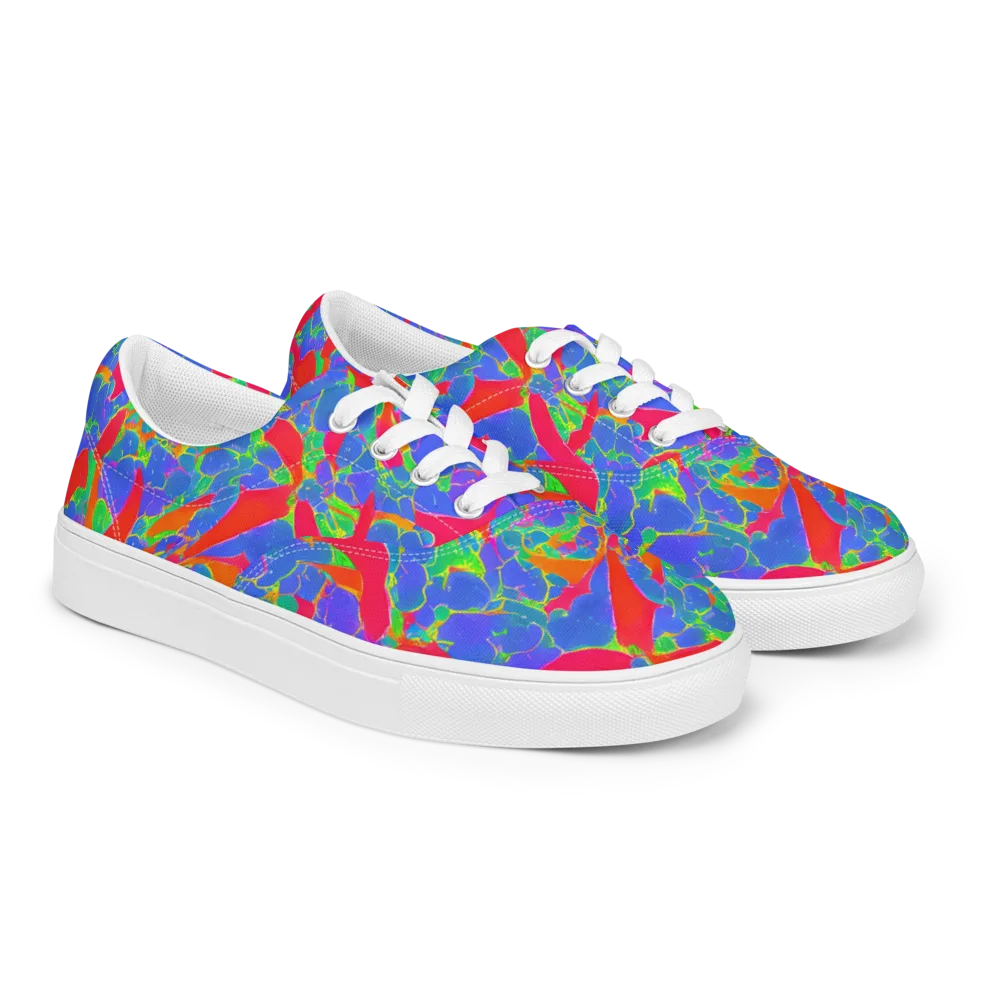 Ultraviolet Shards on Men's Lace-Up Canvas Shoes — Right Front