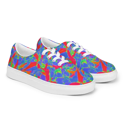 Ultraviolet Shards on a Men's Lace-Up Canvas Shoes