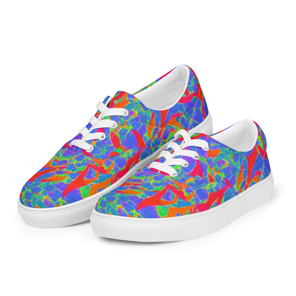 Ultraviolet Shards on Men's Lace-Up Canvas Shoes — Left Front