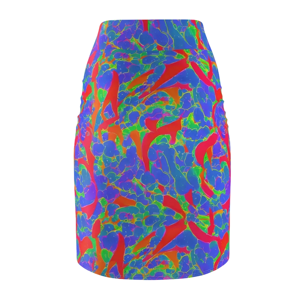 Ultraviolet Shards on Pencil Skirt — Back