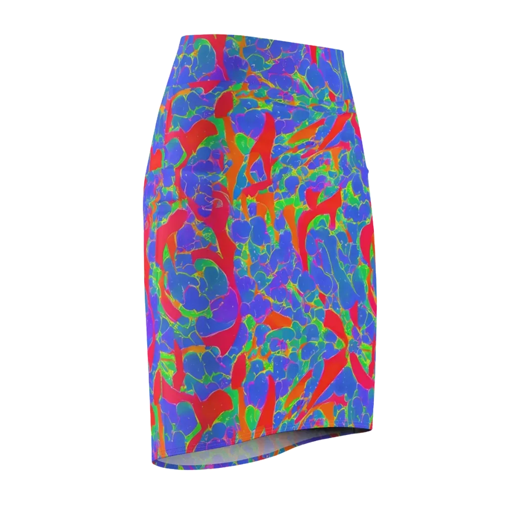 Ultraviolet Shards on Pencil Skirt — Front Side