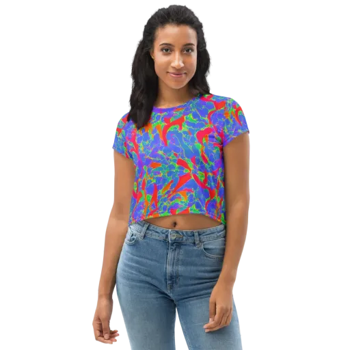 Ultraviolet Shards on a Crop Tee