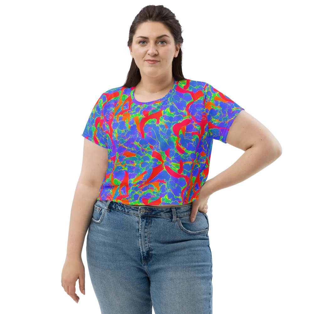 Ultraviolet Shards on Crop Tee — Front