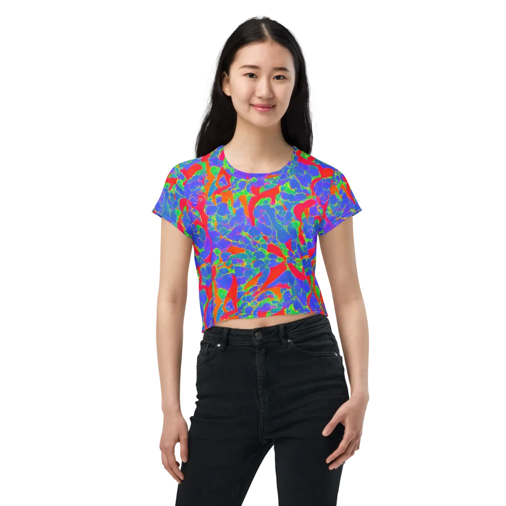 Ultraviolet Shards on Crop Tee — Front