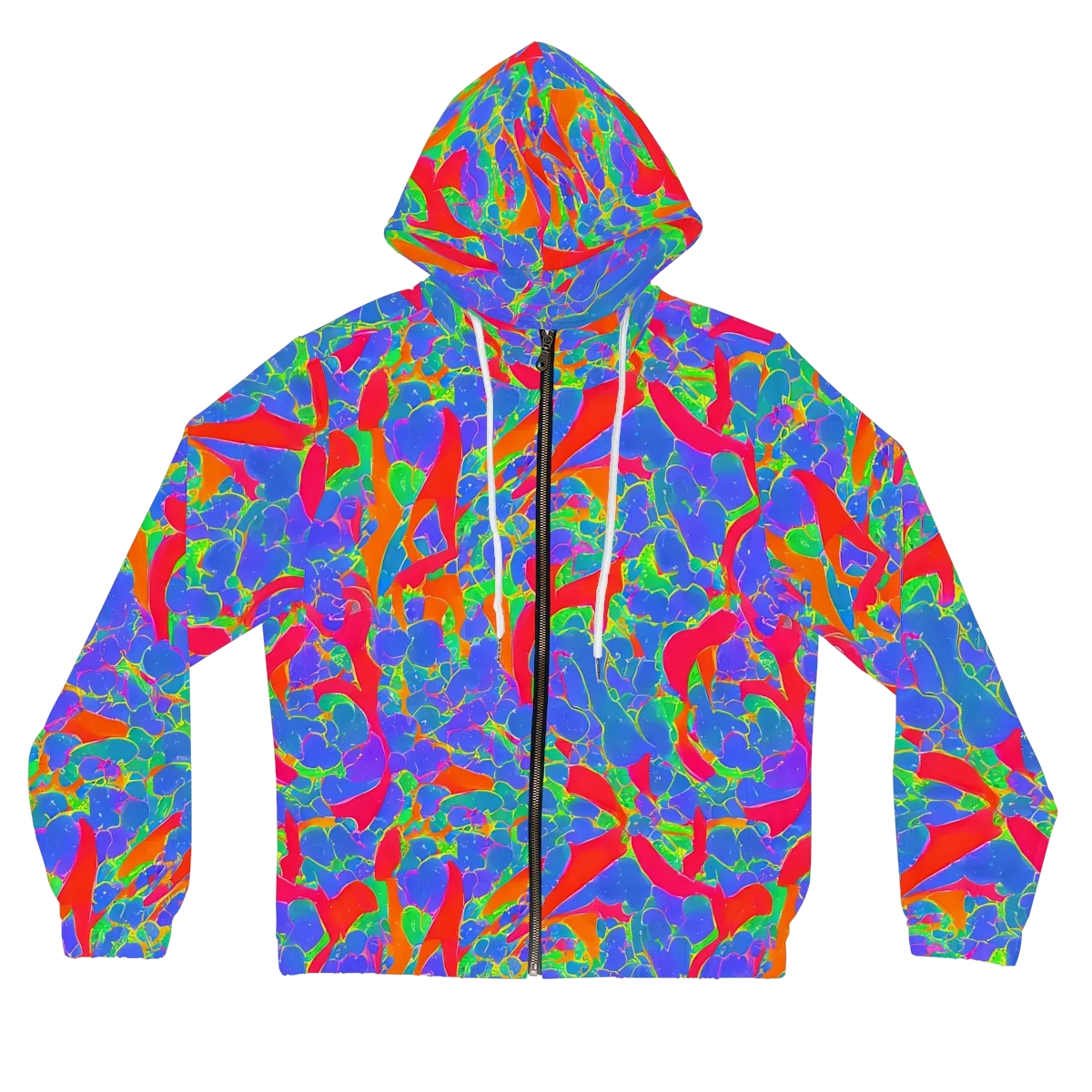 Ultraviolet Shards on Women's Full-Zip Hoodie — Front