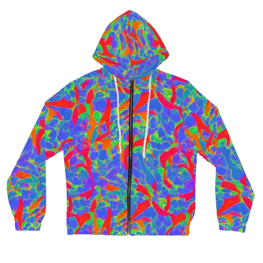 Ultraviolet Shards on a Women's Full-Zip Hoodie