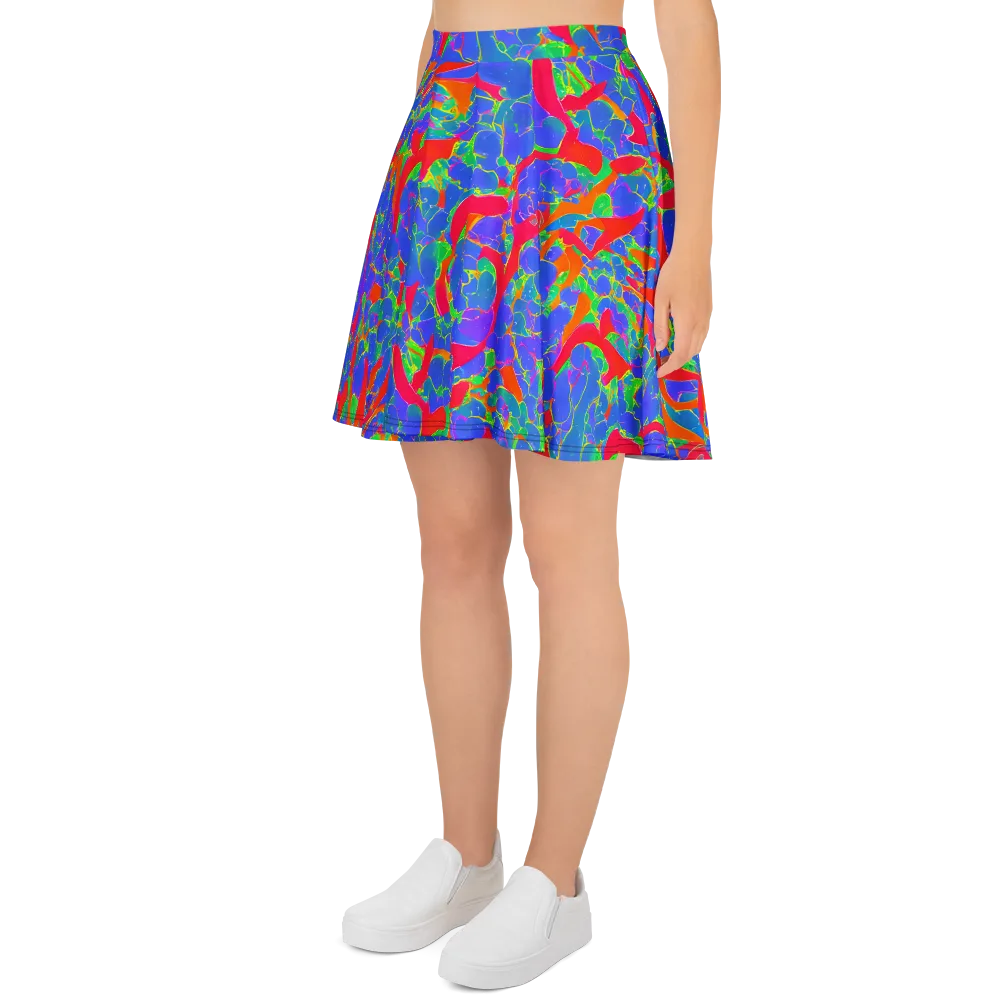 Ultraviolet Shards on Skater Skirt — Left