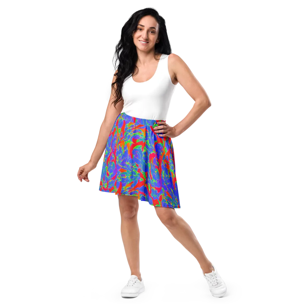 Ultraviolet Shards on Skater Skirt — Front
