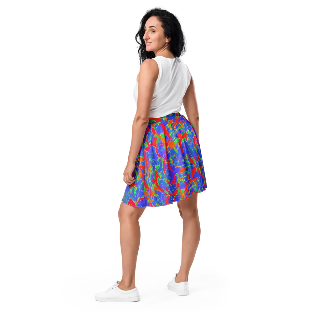 Ultraviolet Shards on Skater Skirt — Back