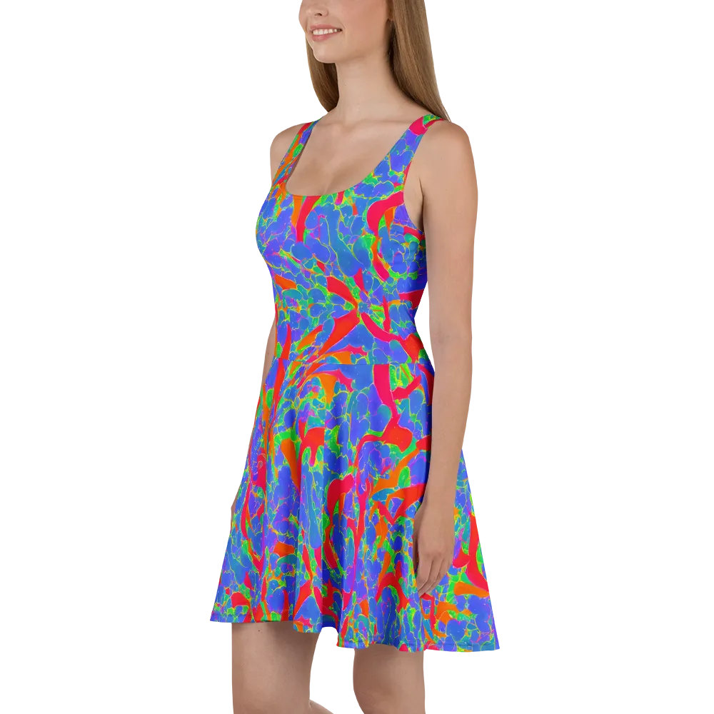 Ultraviolet Shards on Skater Dress — Left