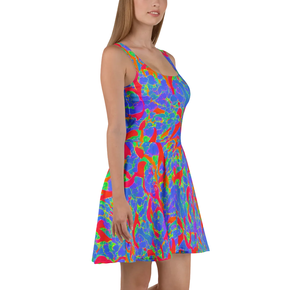 Ultraviolet Shards on Skater Dress — Right