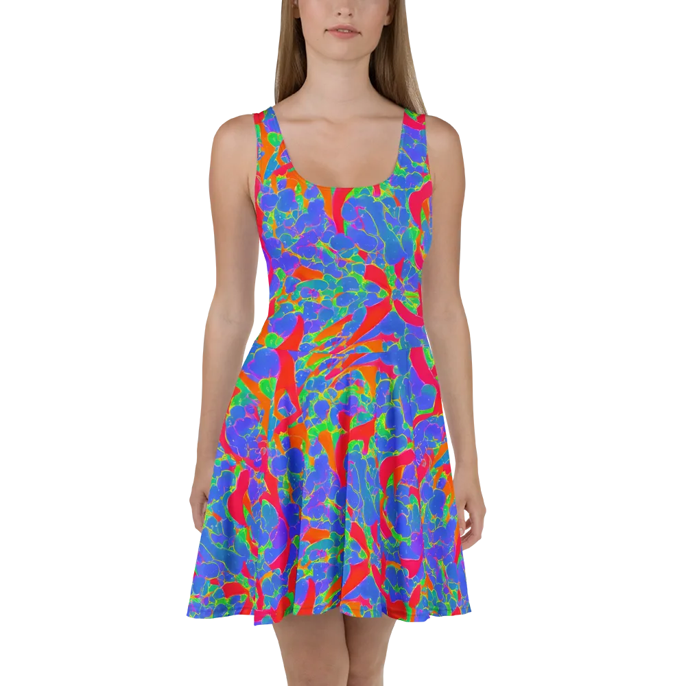 Ultraviolet Shards on Skater Dress — Front