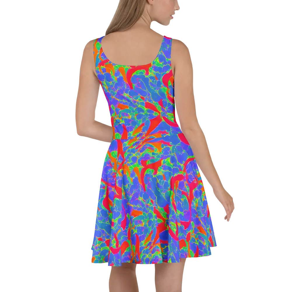 Ultraviolet Shards on Skater Dress — Back