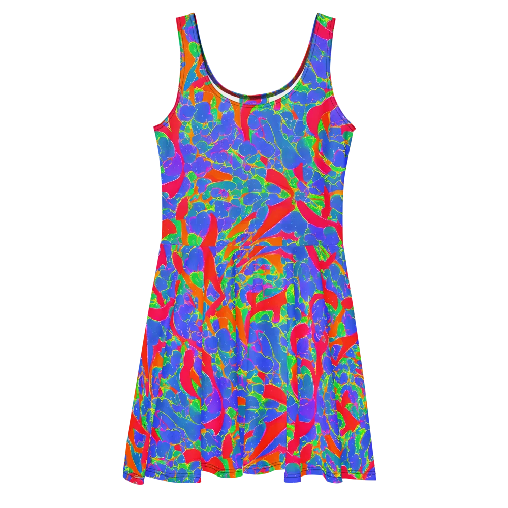 Ultraviolet Shards on Skater Dress — Front