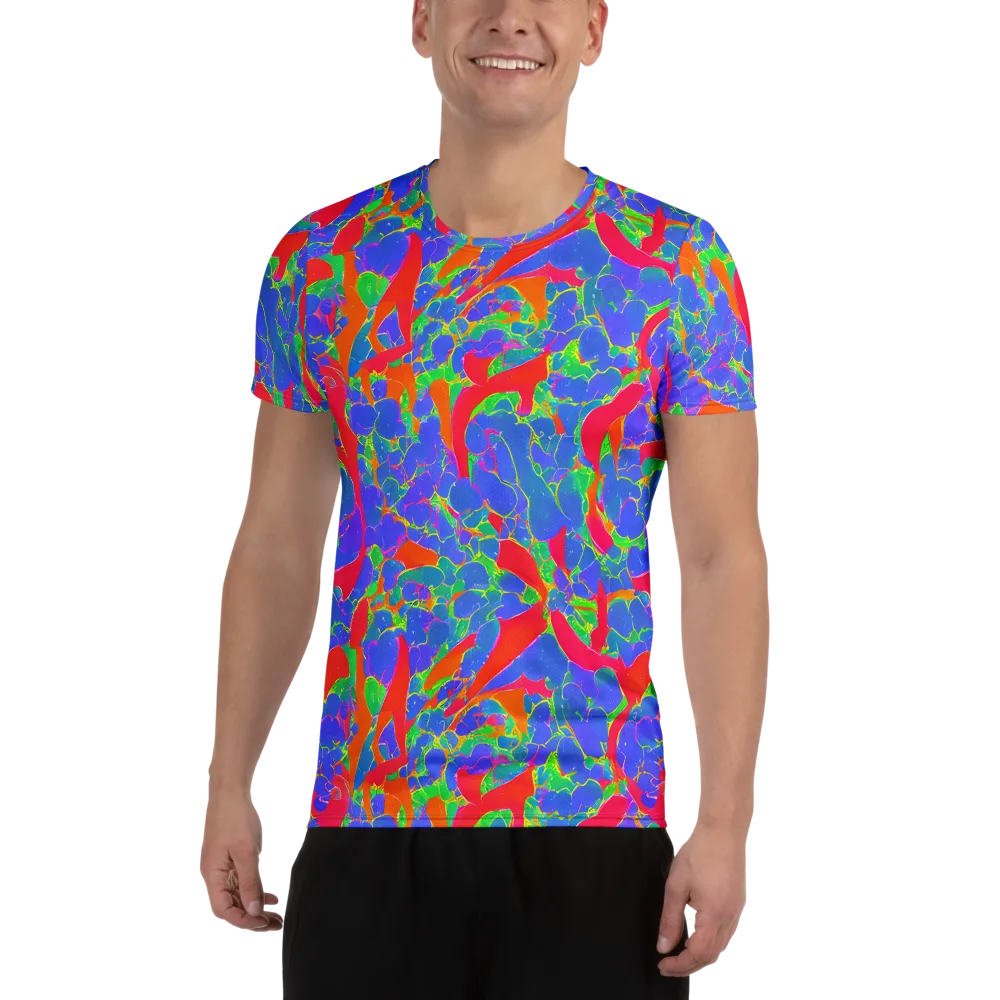 Ultraviolet Shards on Men's Athletic T-Shirt — Front