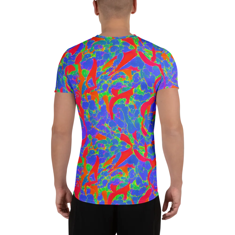 Ultraviolet Shards on Men's Athletic T-Shirt — Back