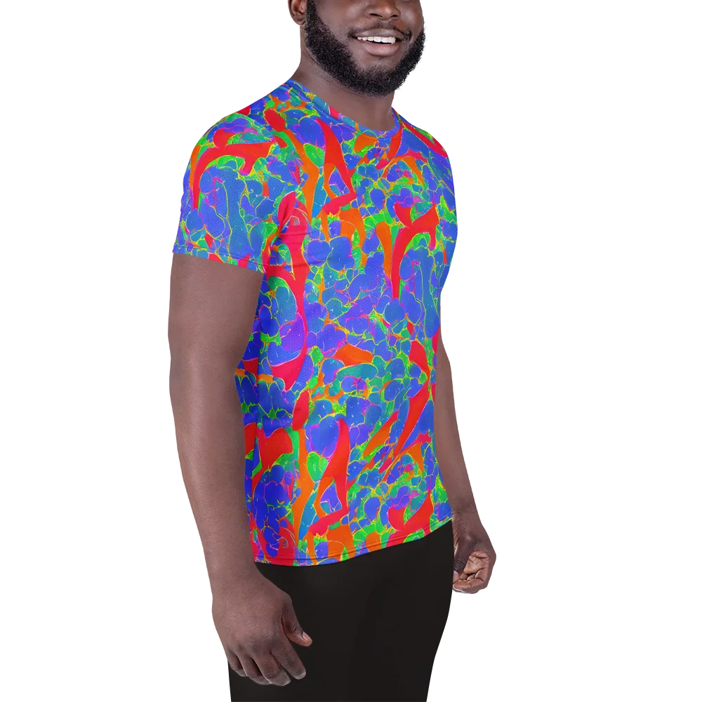 Ultraviolet Shards on Men's Athletic T-Shirt — Right