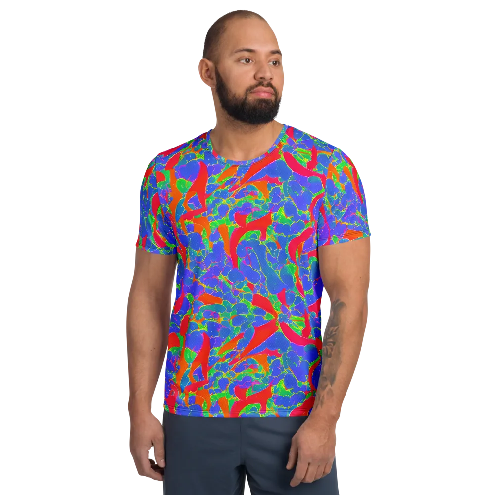 Ultraviolet Shards on Men's Athletic T-Shirt — Front