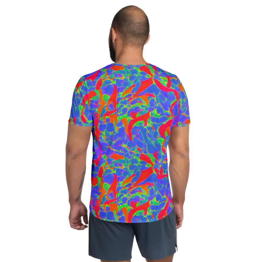 Ultraviolet Shards on Men's Athletic T-Shirt — Back