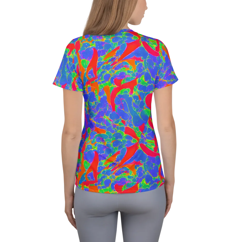 Ultraviolet Shards on Women's Athletic T-Shirt — Back