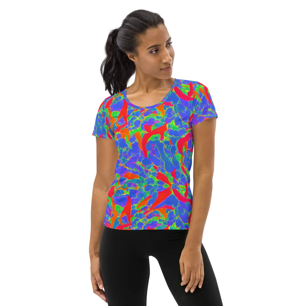 Ultraviolet Shards on Women's Athletic T-Shirt — Front