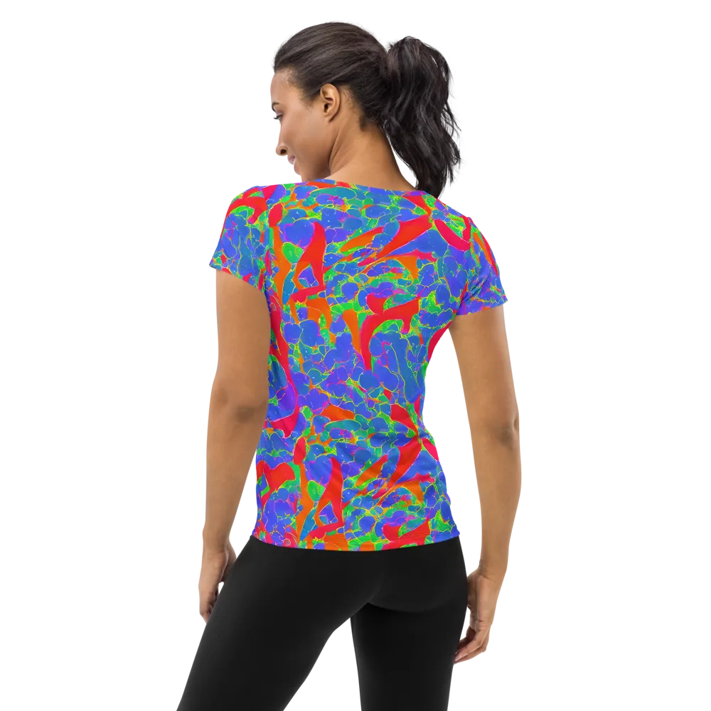 Ultraviolet Shards on Women's Athletic T-Shirt — Back