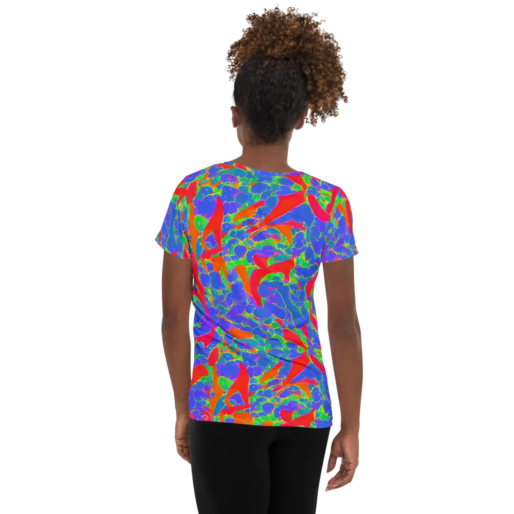 Ultraviolet Shards on Women's Athletic T-Shirt — Back
