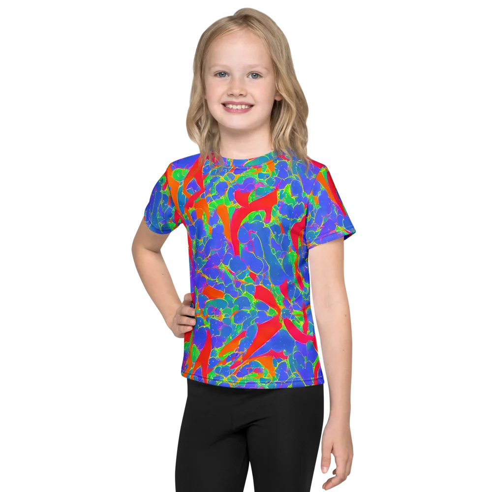 Ultraviolet Shards on Kids Crew Neck T-Shirt — Front