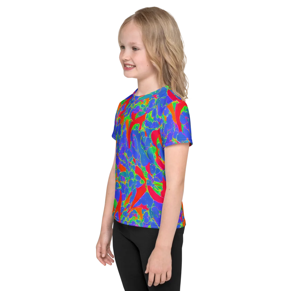 Ultraviolet Shards on Kids Crew Neck T-Shirt — Left