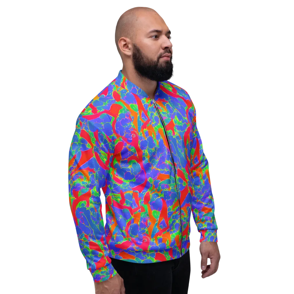 Ultraviolet Shards on Bomber Jacket — Right