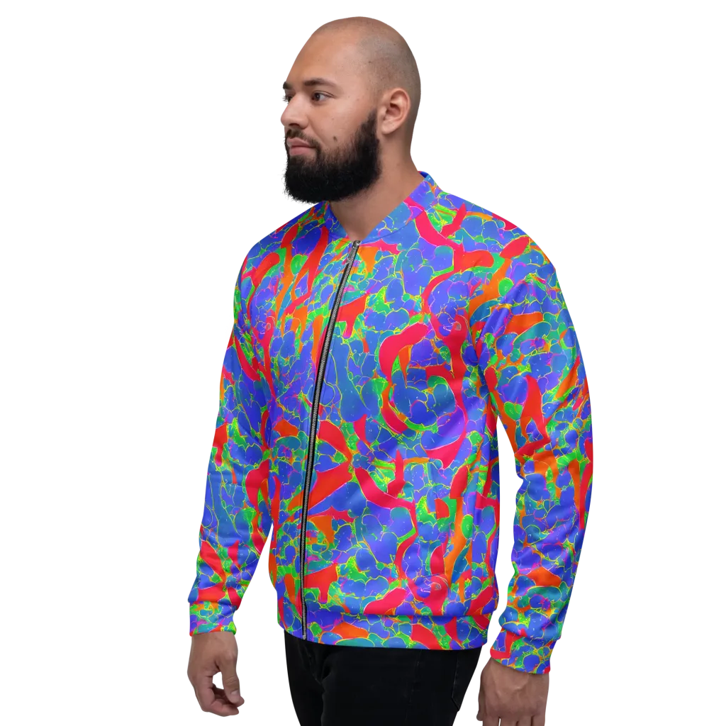 Ultraviolet Shards on Bomber Jacket — Left